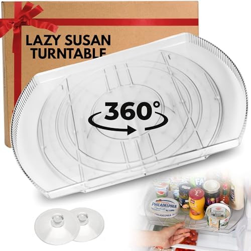 Lazy Susan for Refrigerator - 360° Turntable Refrigerator Organizer and Storage Tray for Fridge,... | Amazon (US)