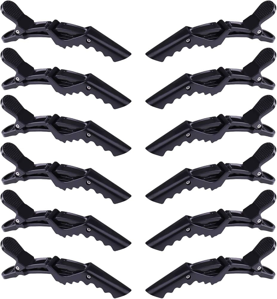 GLAMFIELDS 12 pcs Black Alligator Hair Clips for Women Styling Sectioning Salon, Professional Dur... | Amazon (US)