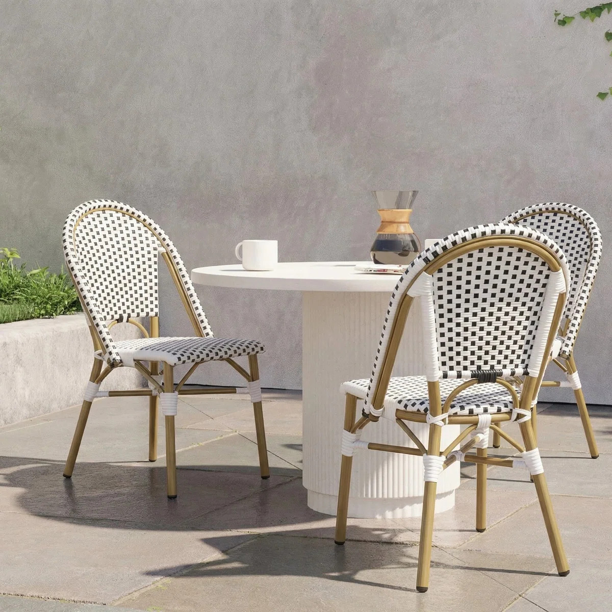 Wicker Premium All-Weather Wicker Outdoor Dining Side Chair (Set of 2) | Wayfair North America