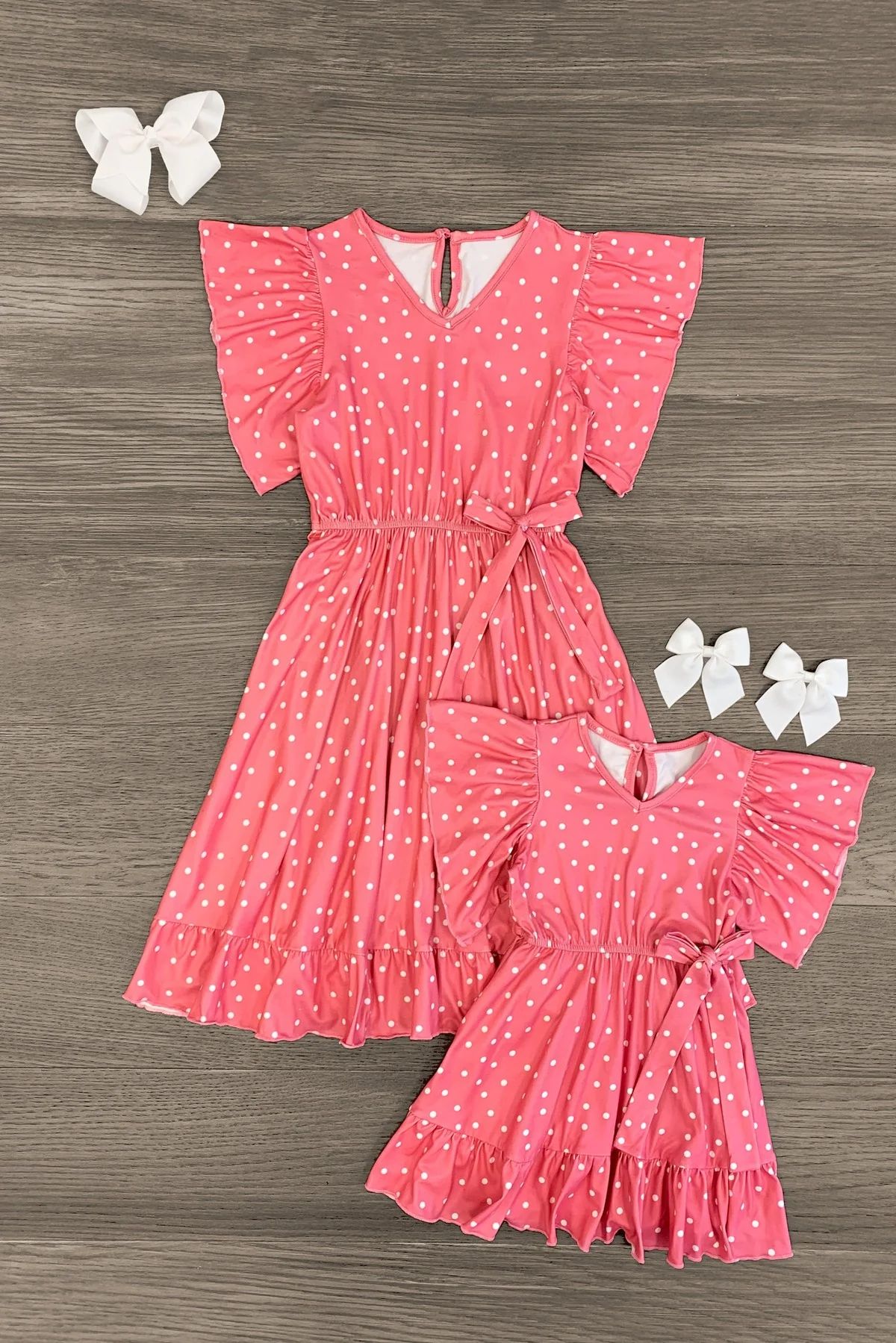 Mom & Me - Pink Polka Dot Ruffle Dress | Sparkle In Pink