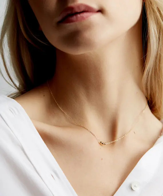 Friendship Gift  Minimal Sphere Necklace  Simple Dainty | Etsy | Etsy (US)
