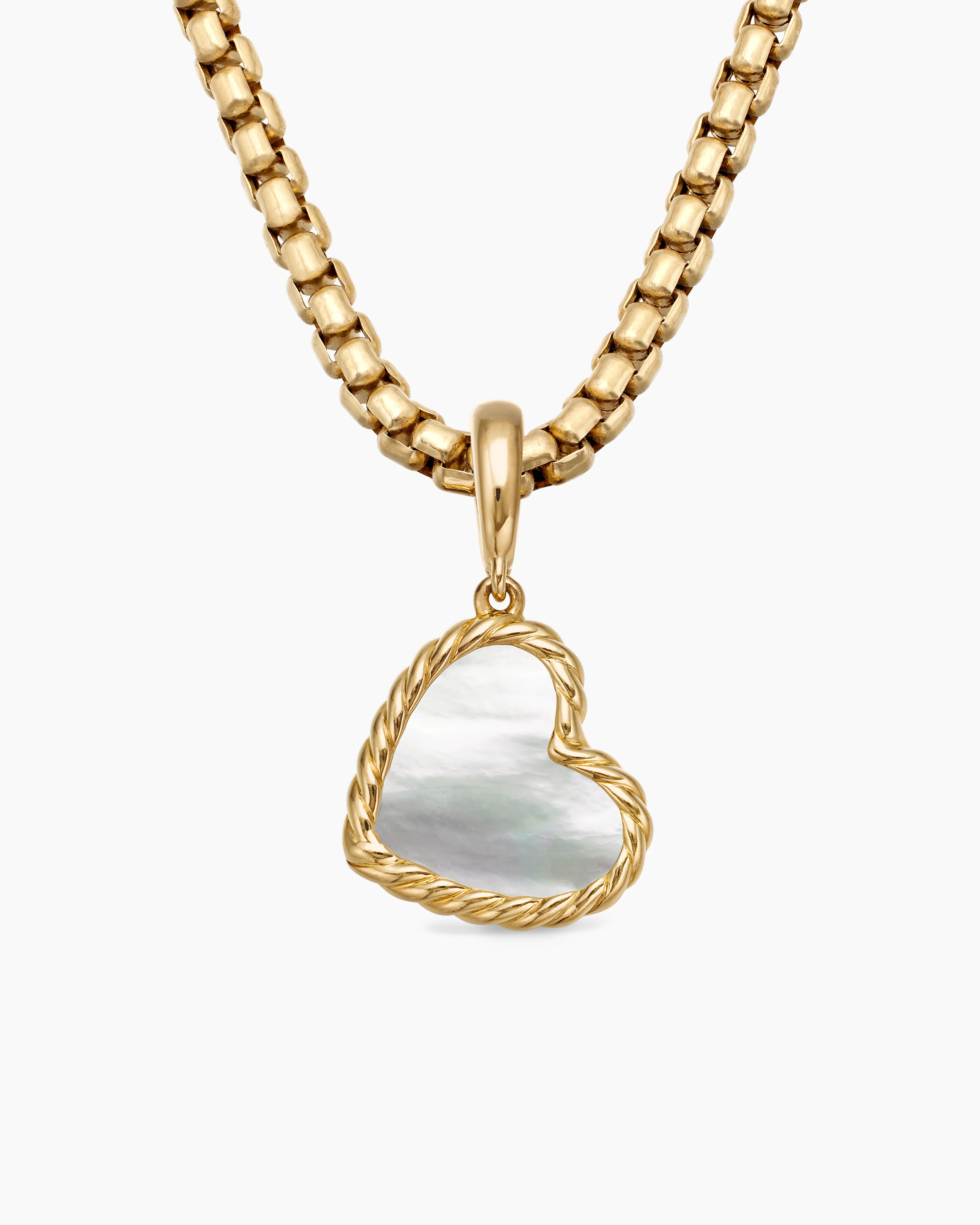 David Yurman | DY Elements® Heart Amulet in 18K Yellow Gold with Mother of Pearl | David Yurman