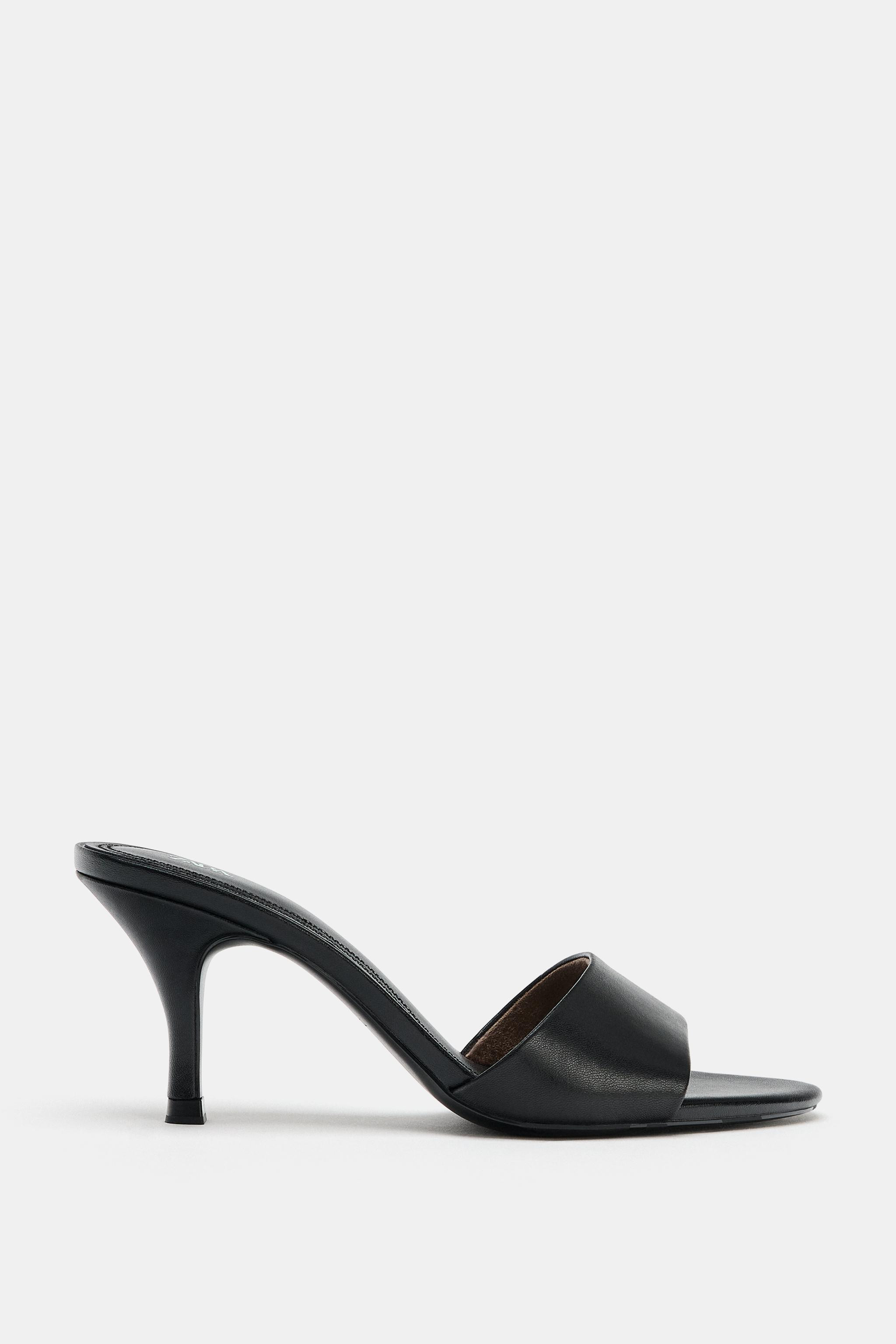 LEATHER HEELED SANDALS | Zara US