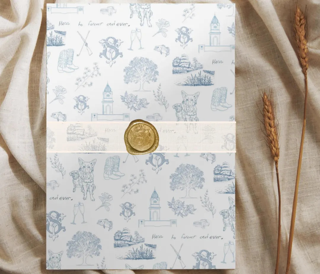 Custom Toile Pattern Digital Download: Personalized Wedding Decor & Stationery, Hand Drawn Custom... | Etsy (US)