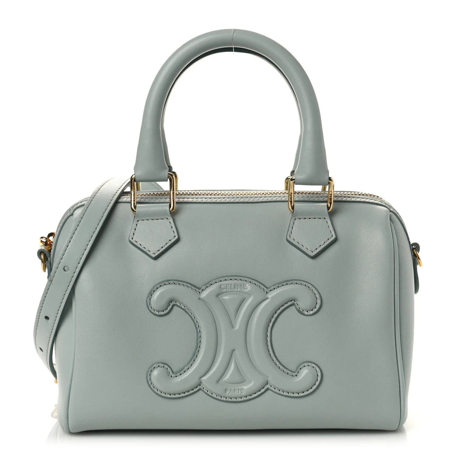 Smooth Calfskin Triomphe Small Boston Bag Soft Blue | FASHIONPHILE (US)