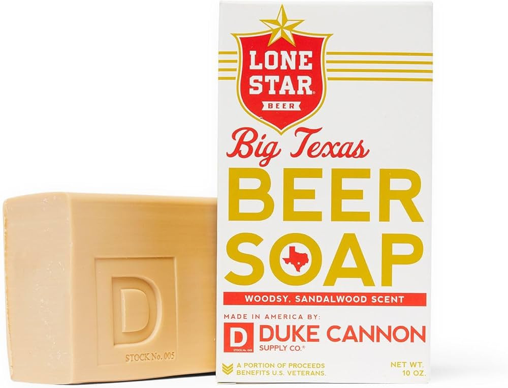 Duke Cannon Big Texas Beer Soap - Made with Lone Star | 10 oz Bar Soap with Sandalwood Scent | Te... | Amazon (US)