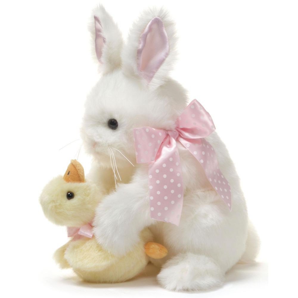 Bunny Hugs The Stuffed Animals, 10 Inch Bunny Stuffed Animals, Stuffed Bunnies for Easter White | Oriental Trading Company