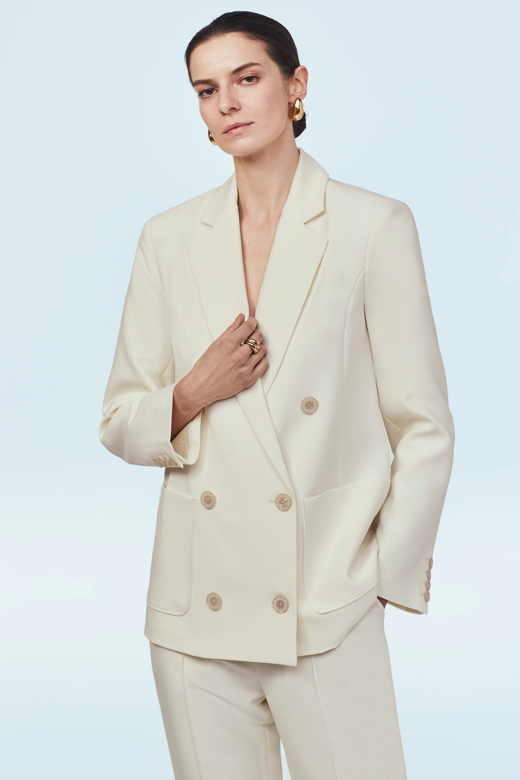 Double Breasted Straight Blazer | MAYSON the label