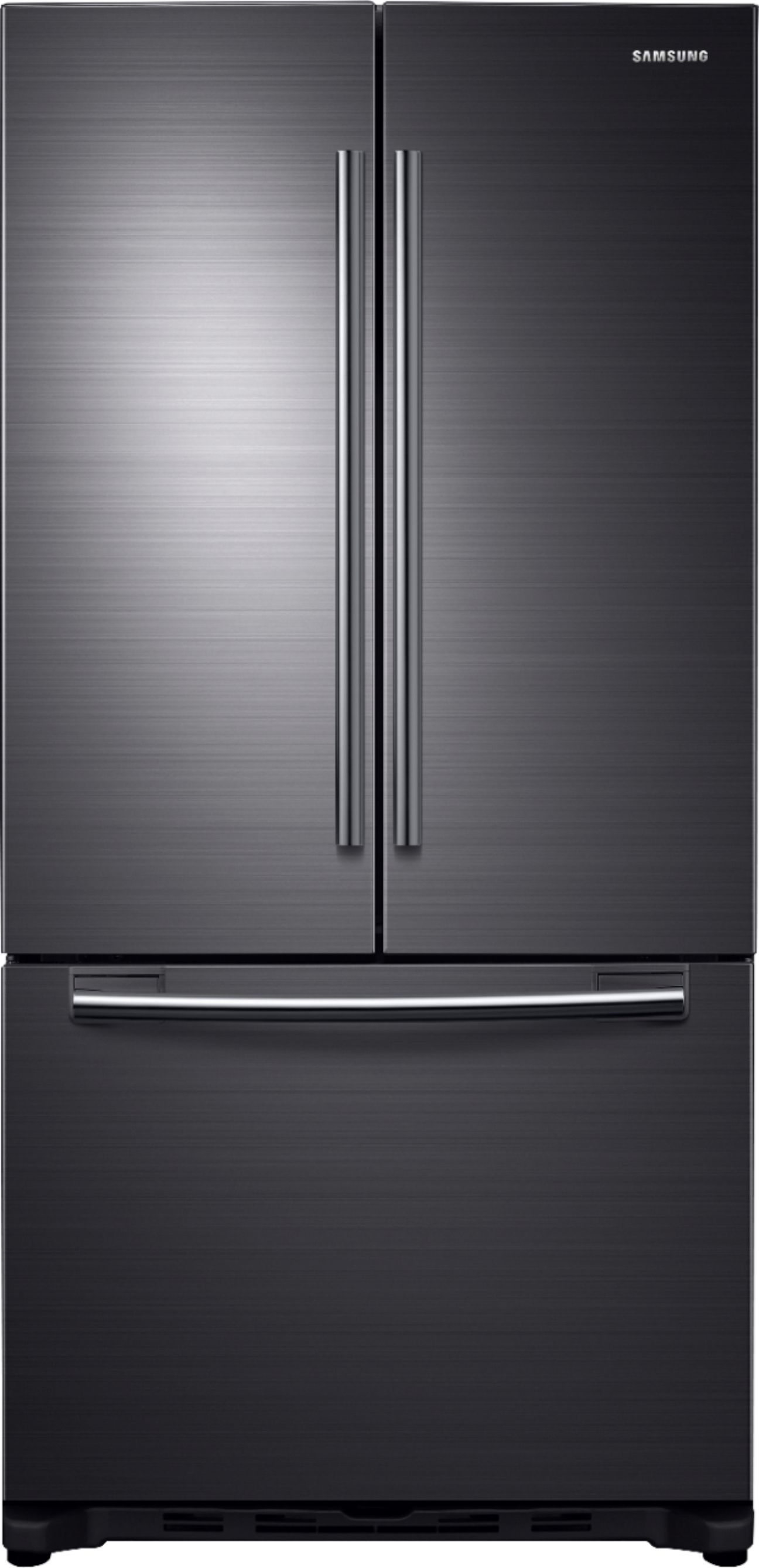 Samsung 18 Cu.Ft. French Door Counter-Depth  Fingerprint Resistant Refrigerator Black stainless s... | Best Buy U.S.