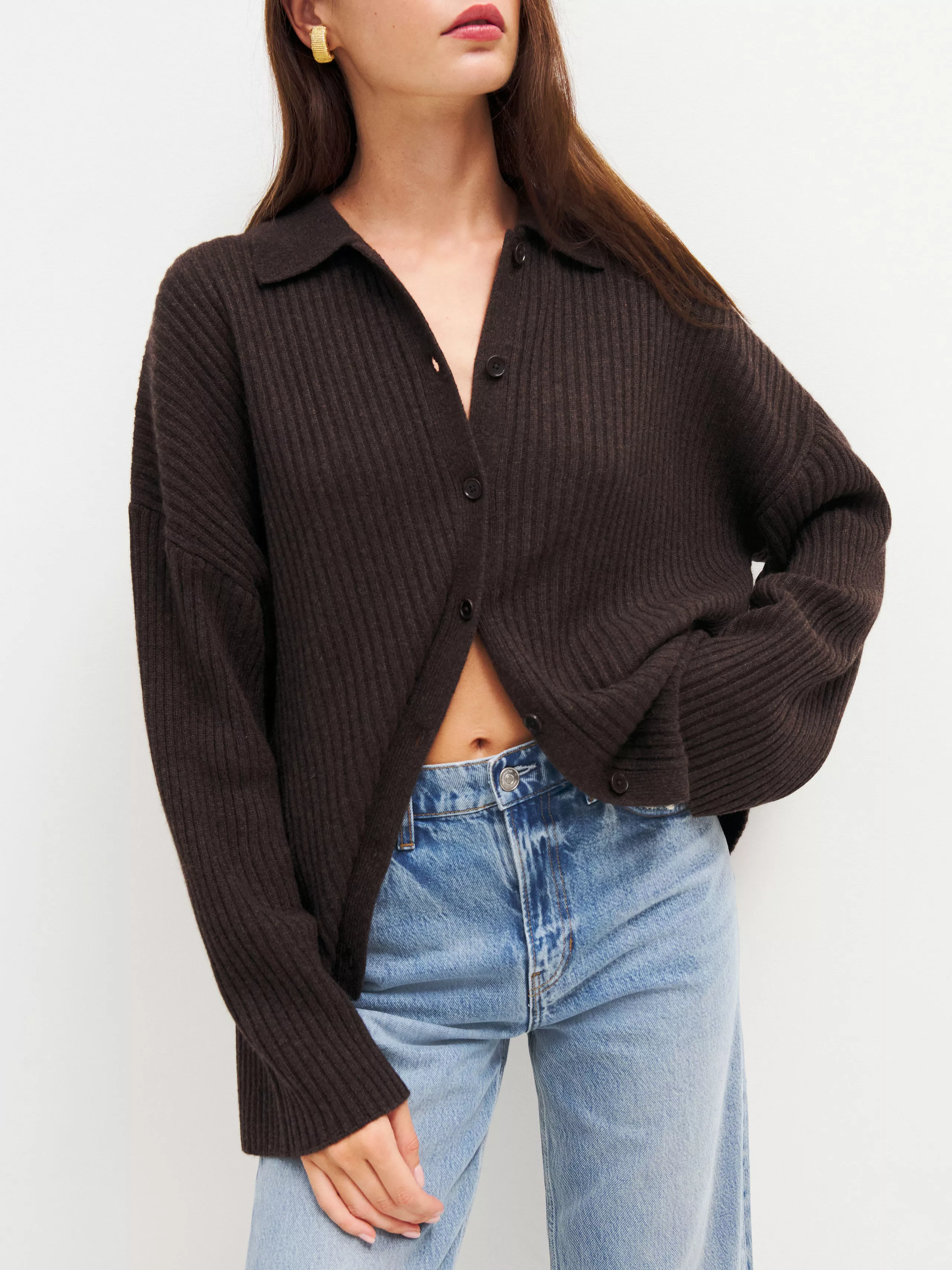 Reformation Fantino Cashmere Cardigan Sweater