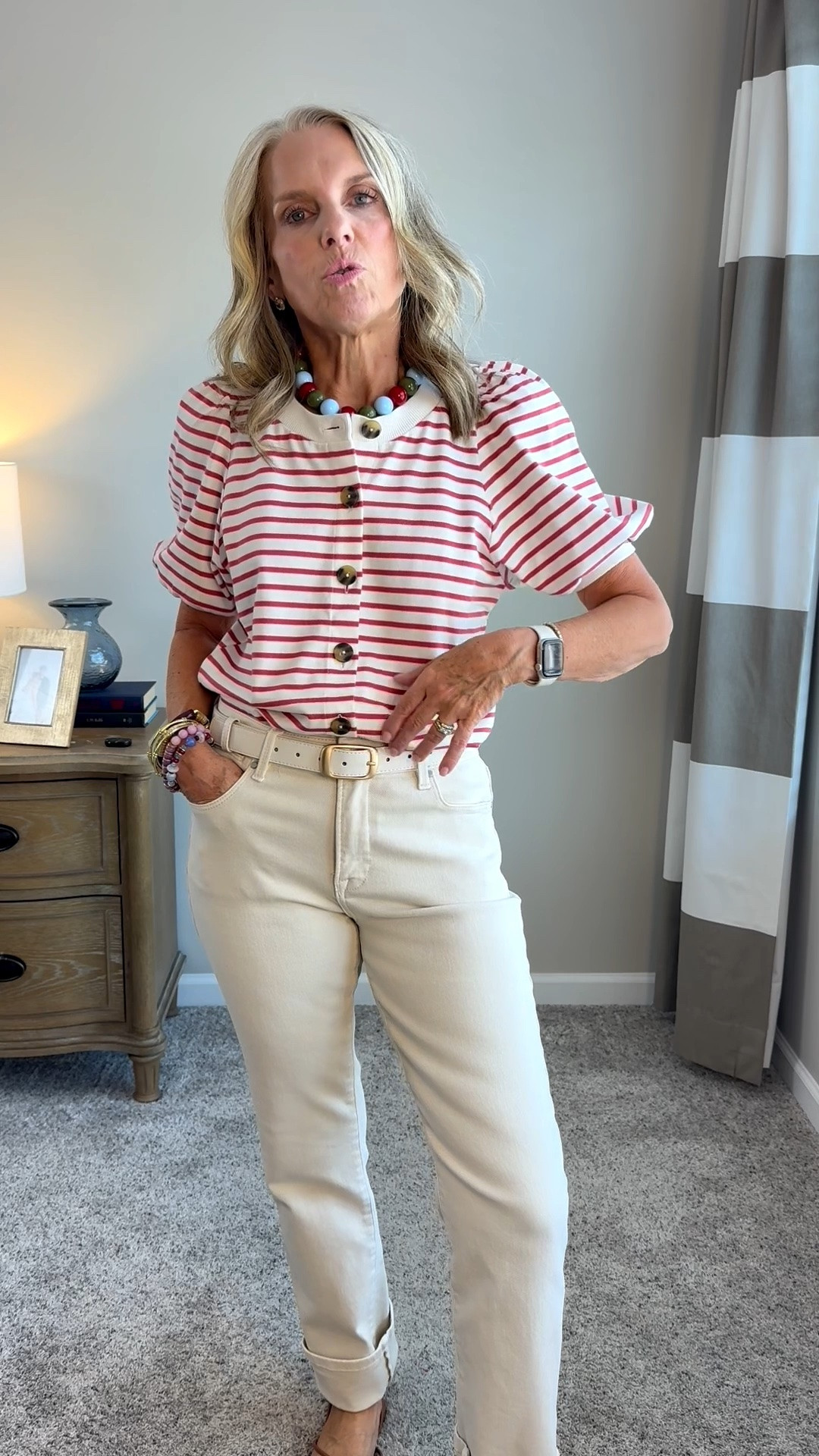Seriously one of the cutest tops ever! The perfect weight for now into fall and will look so cute styles with other items in your closet

#LTKdayinmylife #LTKootd #LTKOver40