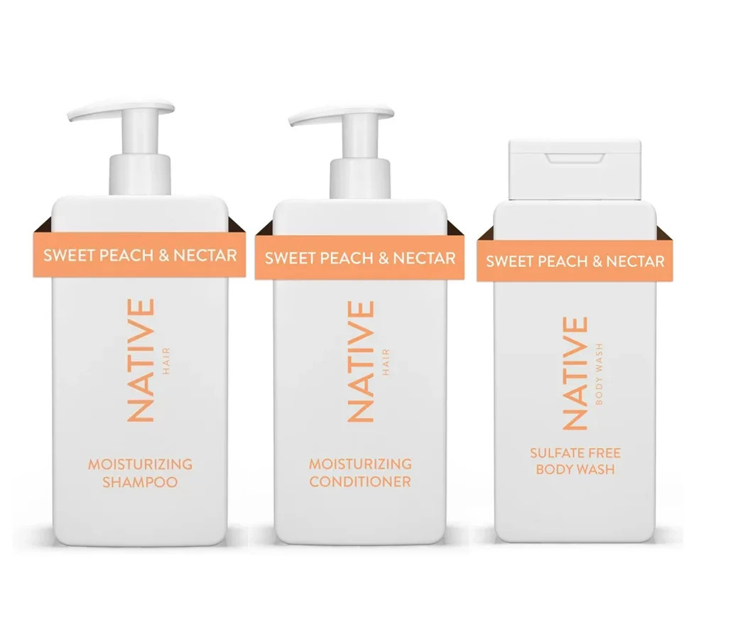 Native Moisturizing Shampoo, Conditioner, & Body Wash Set, Sweet Peach & Nectar, Sulfate & Parabe... | Walmart (US)