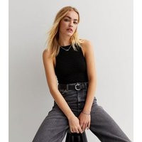 Black Textured Racer Bodysuit New Look | New Look (UK)