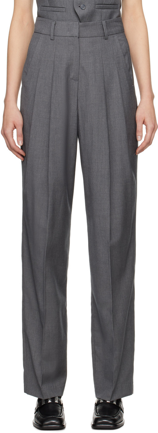 The Frankie Shop Gray Gelso Trousers | SSENSE
