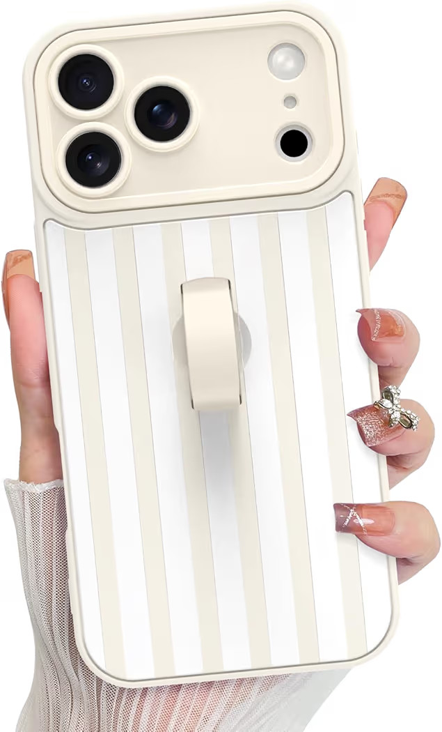 KANGHAR Compatible with iPhone 17 Pro Max Case 2025, Silicone Stripes Cute Pattern, Wristband Kic... | Amazon (US)