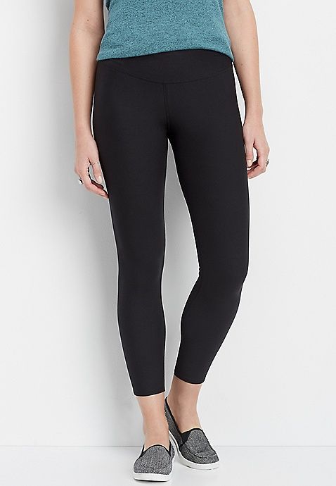 high rise 7/8 active black legging | Maurices