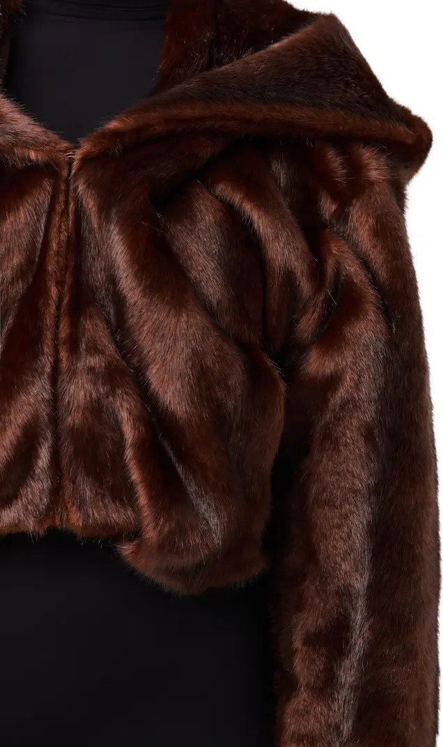 Hooded Faux Fur Crop Jacket | Nordstrom