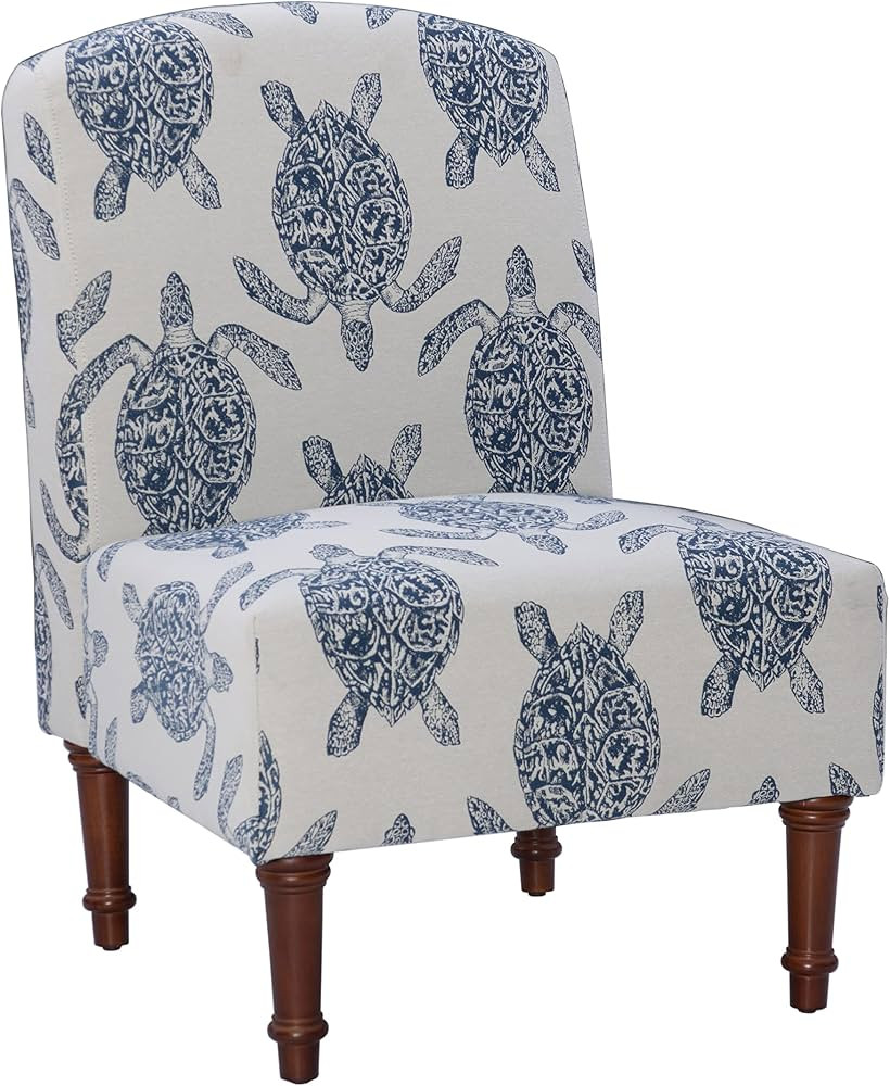 Powell Company Powell Markay Accent Chair, 25"W x 18.75"D x 35H, Ivory with Blue Sea Turtle Patte... | Amazon (US)