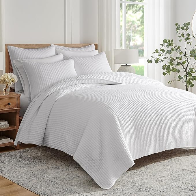 Levtex Home Cross Stitch Reversible King/Cal King Quilt Set (106x92in) and 2 Pillow Shams (36x20i... | Amazon (US)