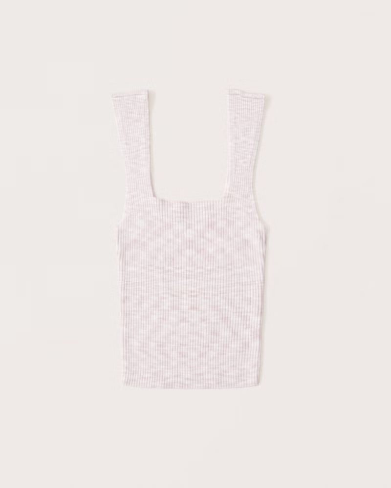 Women's Space Dye Elevated Ribbed Squareneck Tank | Women's Clearance | Abercrombie.com | Abercrombie & Fitch (US)