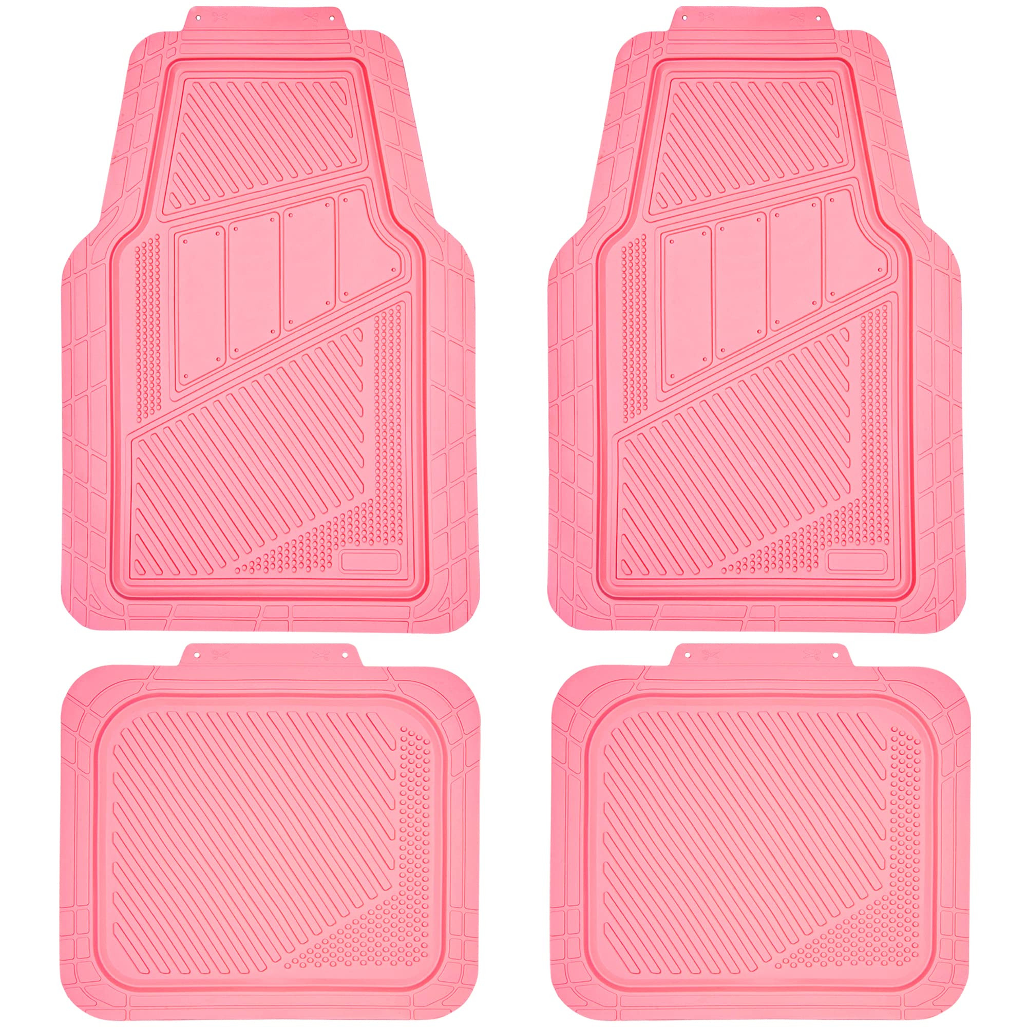 CAR PASS Heavy Duty Rubber Floor Mats Pink 4-Piece Car Mat Set - Universal Waterproof Floor Mats ... | Amazon (US)