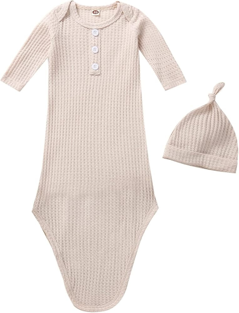 Knotted Baby Gowns Newborn Coming Home from Hospital Outfit | Amazon (US)