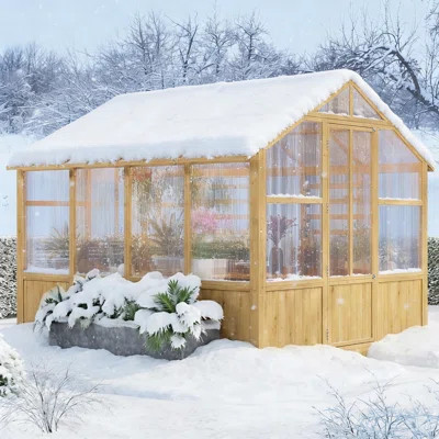 8X8 FT Wooden Greenhouse | Wayfair North America