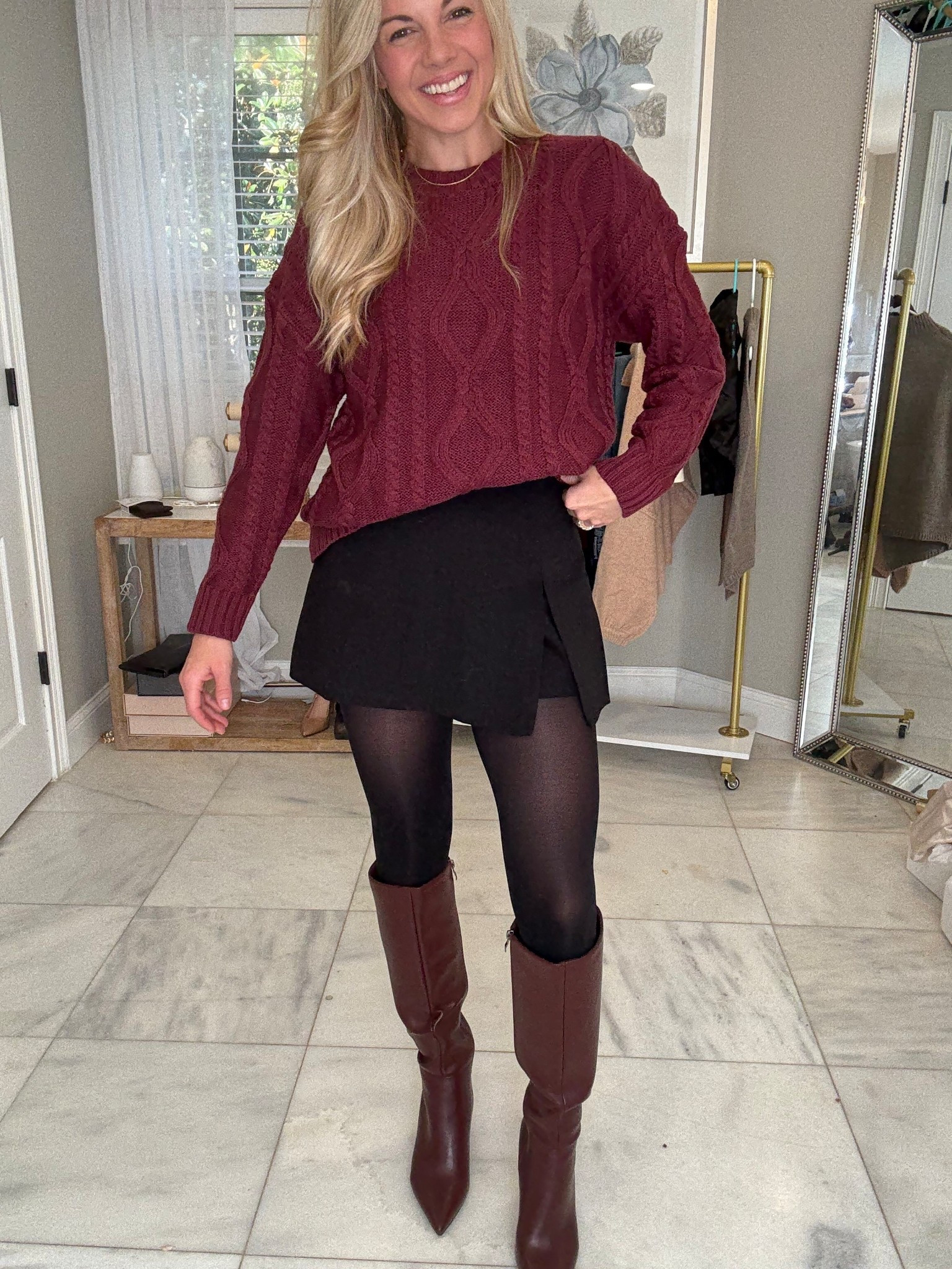 My fav kind of outfit !! Another super cute oversized sweater , mini skirt , tights , and some knee high boots - makes the perfect fit everytime !! 

#LTKHoliday #LTKU #LTKSeasonal
