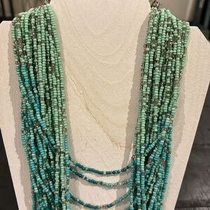 Long Bohemian Boho Seed Bead Turquoise Multi Strand Necklace Western Roeo‌‌‌‌‌‌ | Poshmark