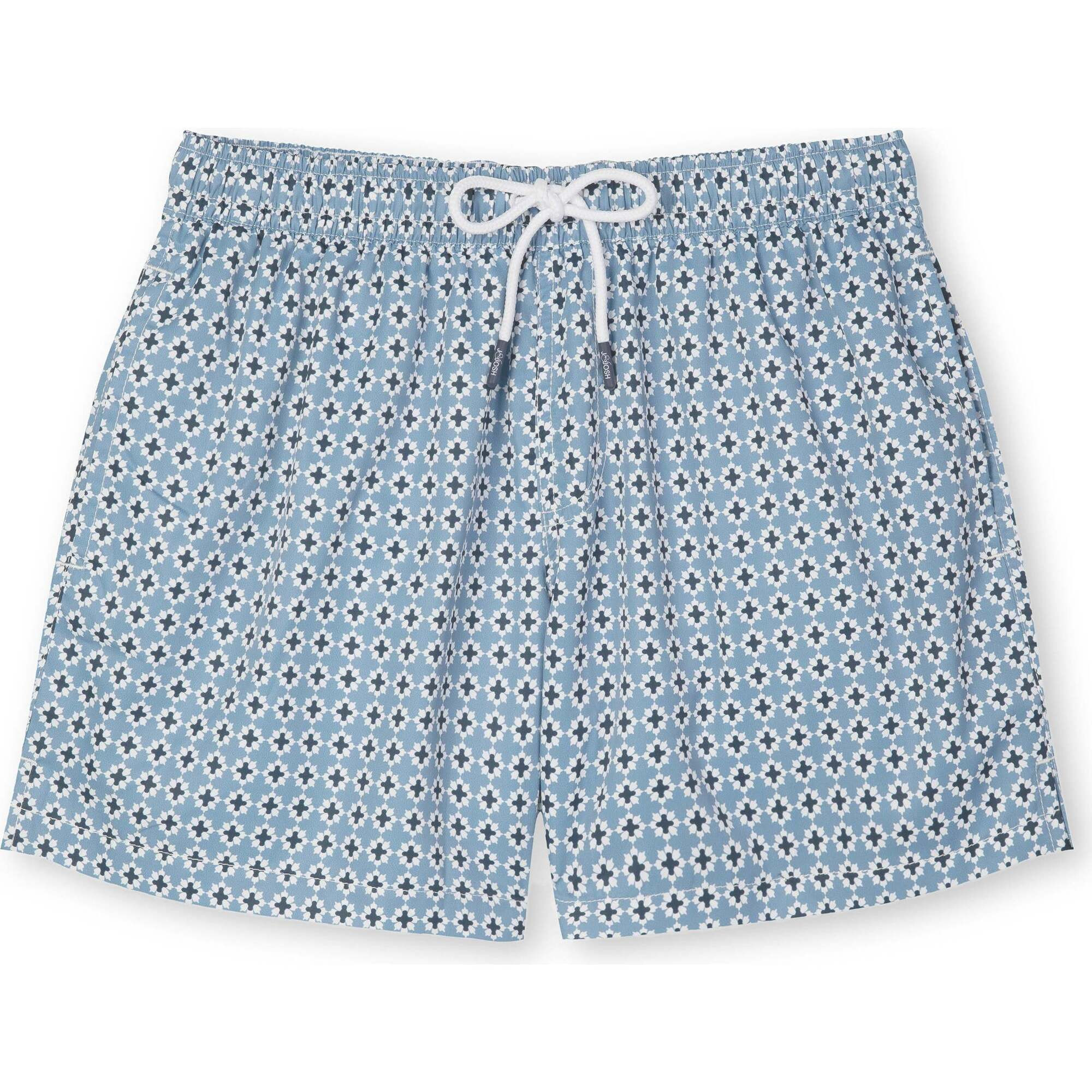 Mens Swim Trunks, Blue Majolica | Maisonette