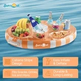 Sun's Out Floating Snack Bar – Orange Cabana Stripe Pool Float, Ages 14+ | Walmart (US)
