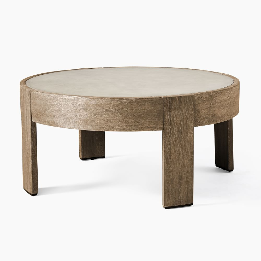 Portside Outdoor Round Concrete Coffee Table | West Elm (US)