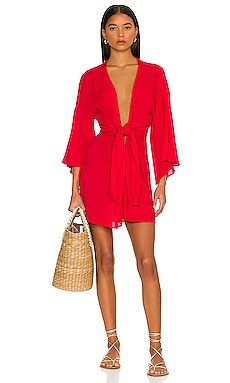 Vix Swimwear Perola Knot Coverup in Cherry from Revolve.com | Revolve Clothing (Global)