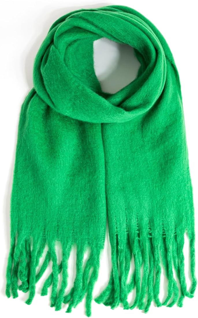 AUSEKALY Women's Scarf Big Colorful Thick Blanket Wrap Winter Oversized Warm Chunky Scarves Solid | Amazon (US)