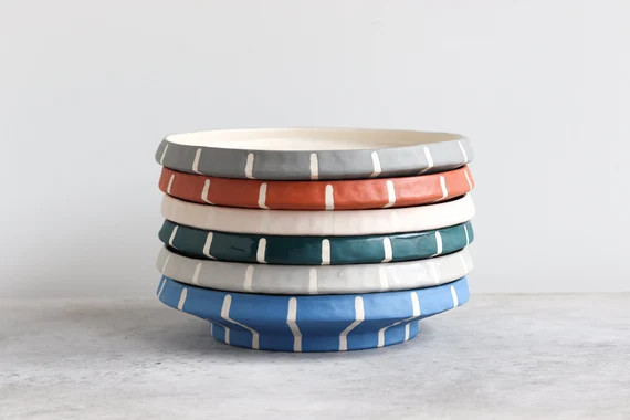 Pinstripe Dinner Plate | Etsy (US)