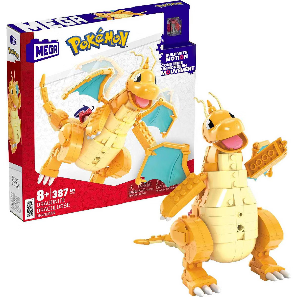 MEGA Pokemon Dragonite Figure with Motion Building Set (388 pc) | Target