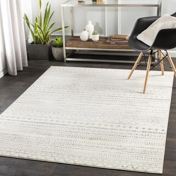 Camdyn Machine Woven Gray/Ivory Area Rug | Wayfair North America
