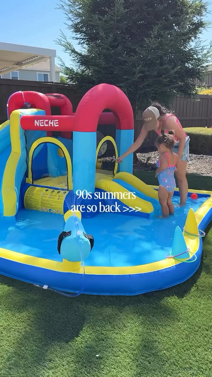 Toddler approved water play ✅ Say SUMMER for a list of our favorite outdoor play toys including the best water play inflatable for toddlers!

Bringing back 90s summers with all the outdoor play this year! #toddleractivitiesathome #waterplay #toddlerplayideas #toddlermomlife