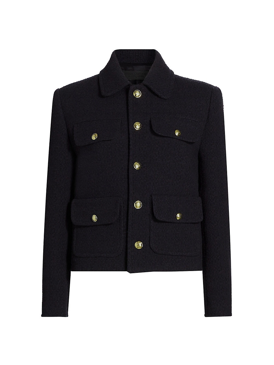 Women's Paola Cotton-Blend Jacket - Dark Navy - Size Small | Saks Fifth Avenue