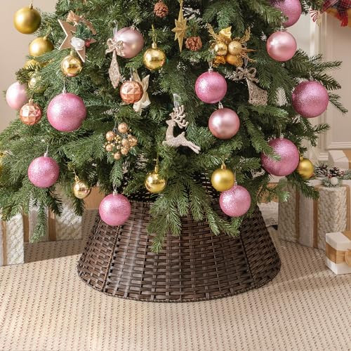 GRANNY SAYS Christmas Tree Collar, Wicker Tree Collar, Decorarive Woven Tree Collar, Christmas Tree Box Collar, Basket Tree Collar for Christmas Tree Decorations, 22½" Diameters, Brown | Amazon (US)