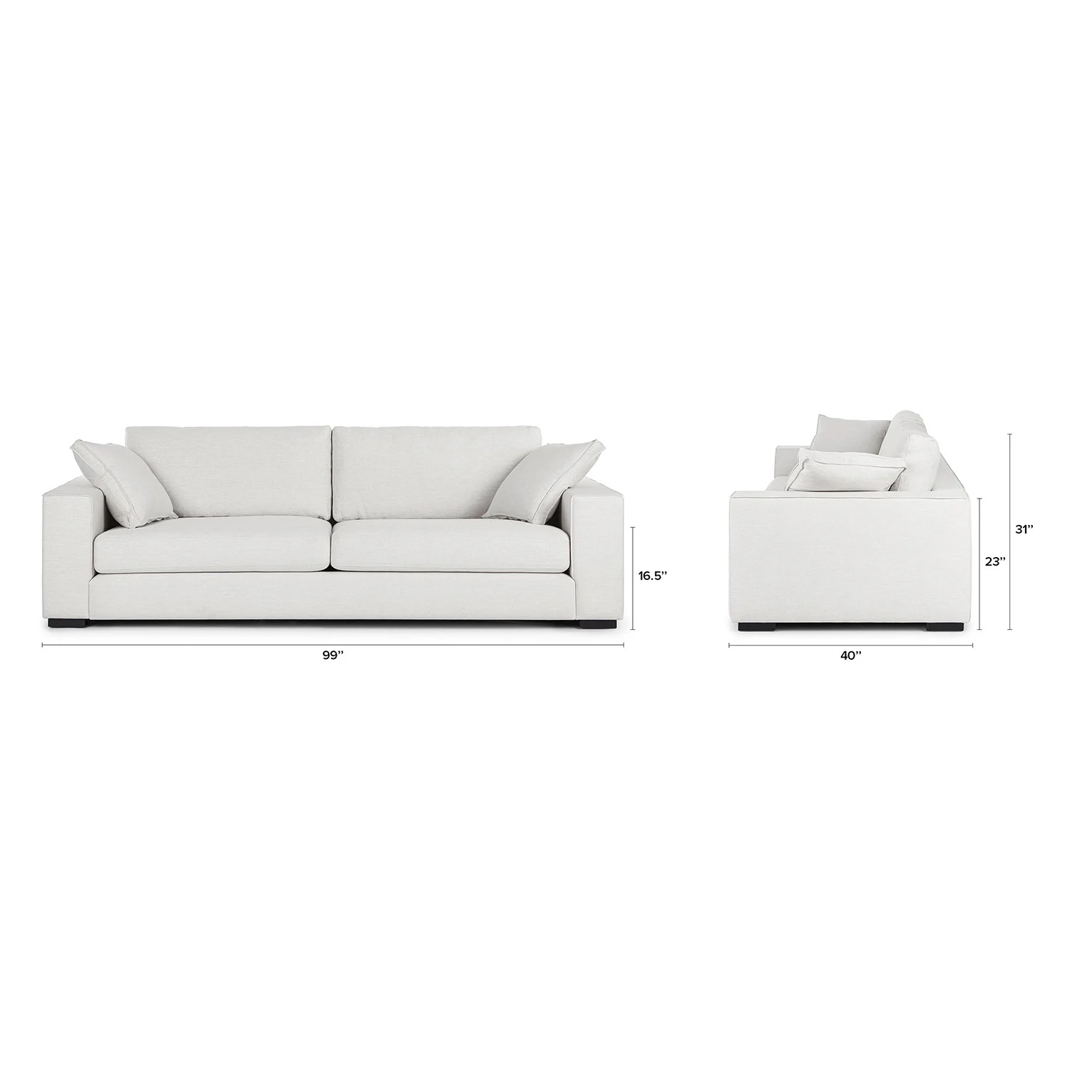 Sitka 99" Sofa - Quartz White | Article