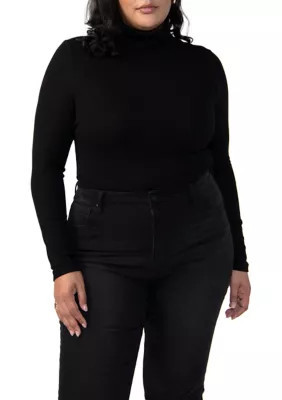 Sanctuary Women's Plus Size Essential Turtleneck Top, Black, 1X | Belk