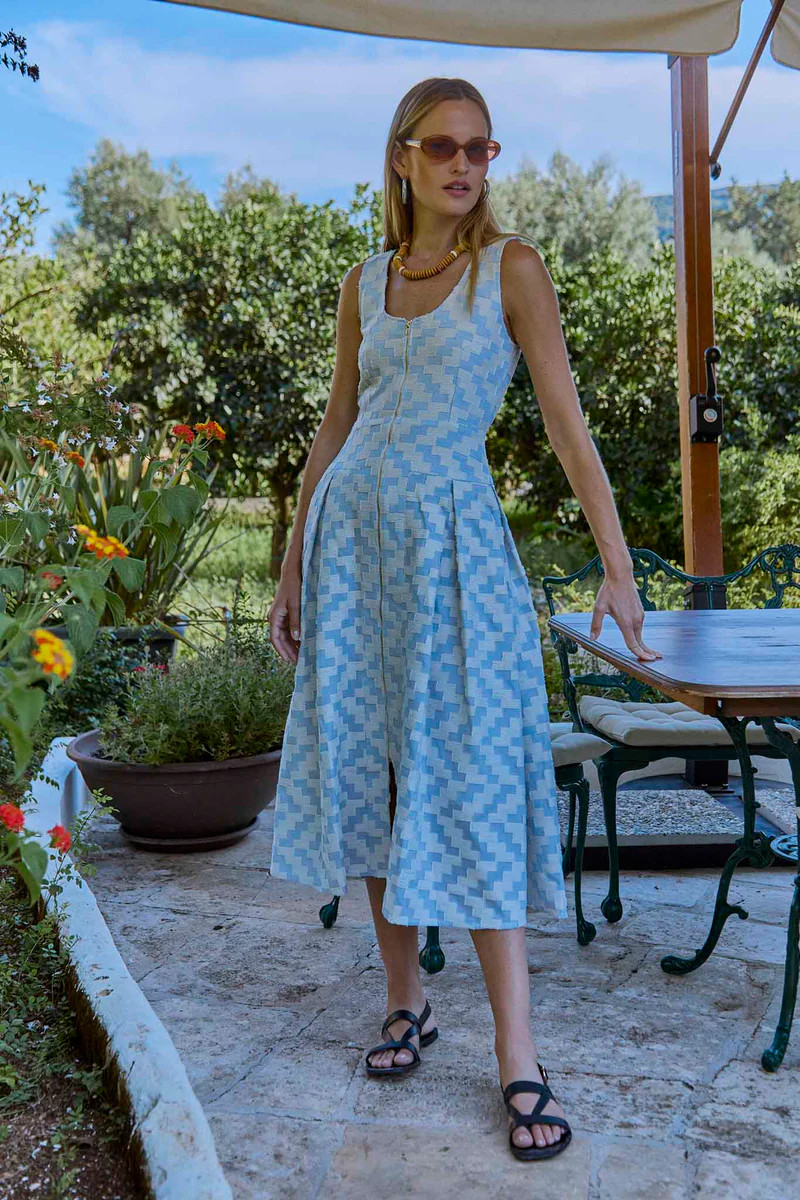 Thompson Dress | Zipper Midi Dress | Hunter Bell | Hunter Bell