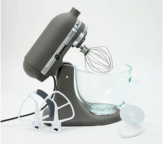 KitchenAid 5-qt Tilt Head Glass Bowl Stand Mixer w/ Flex Edge | QVC