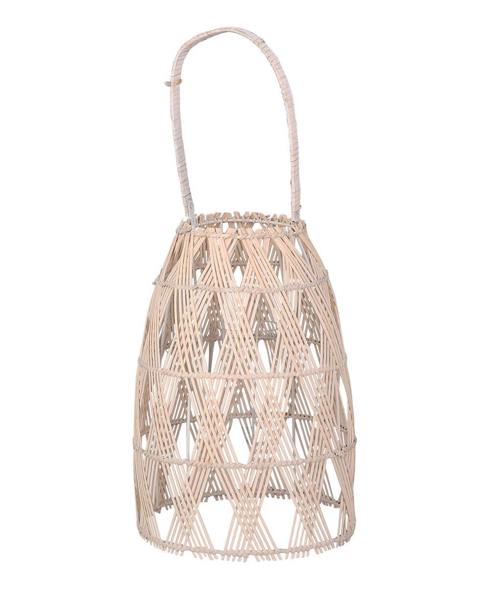 Sagebrook Home Lanterns WHITE - White Bamboo 15"" Woven Lantern | Zulily