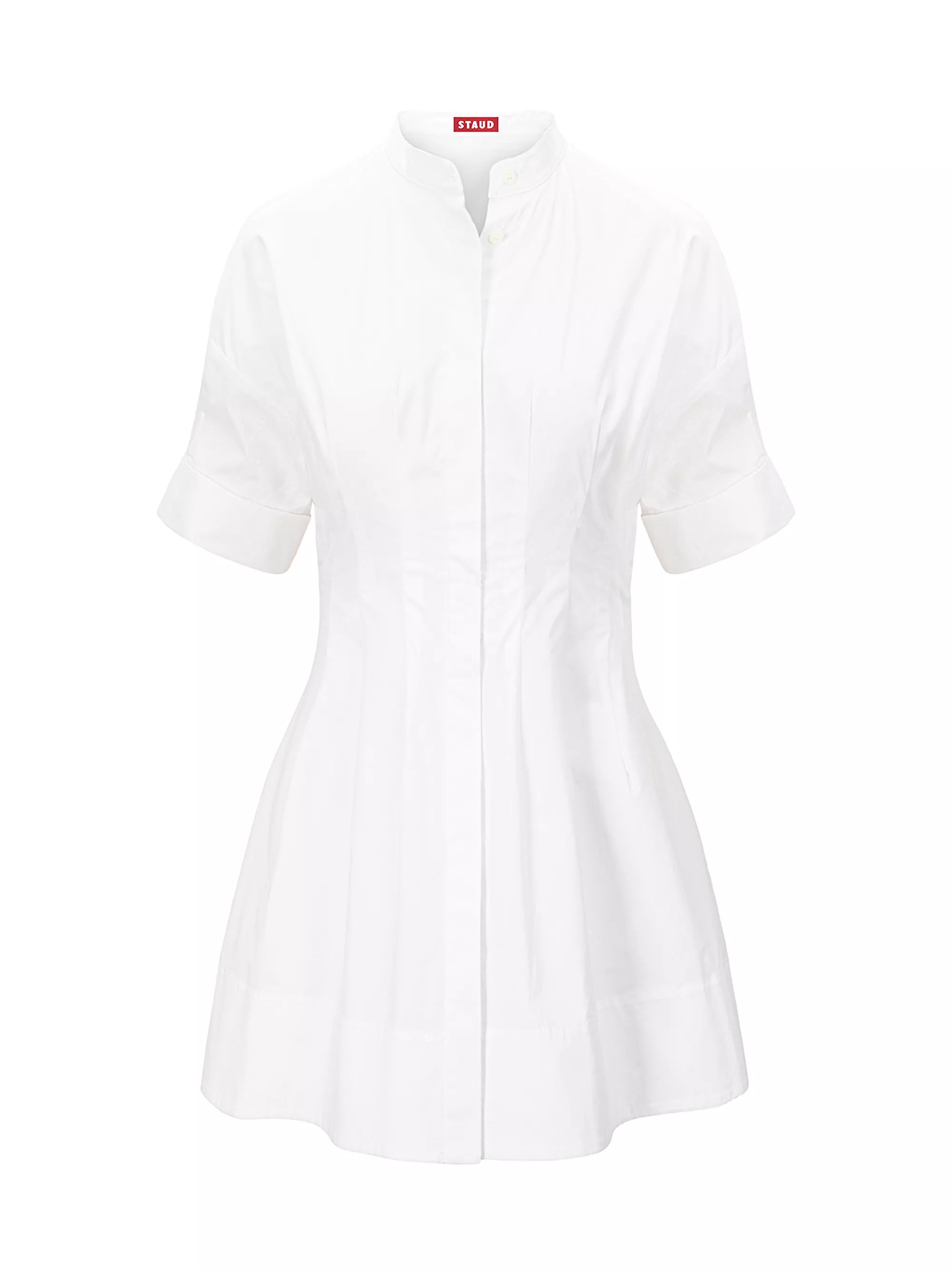 StaudLorenza Stretch-Cotton Short-Sleeve Minidress | Saks Fifth Avenue