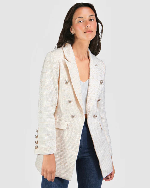 Princess Polina Tweed Blazer - Cream | Shop Premium Outlets