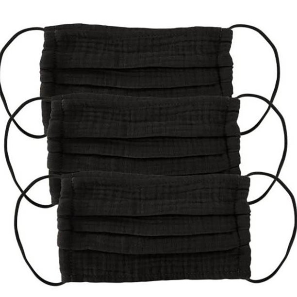 Kitsch Womens 3 Piece Black Cotton Mask N/A N/A - Walmart.com | Walmart (US)