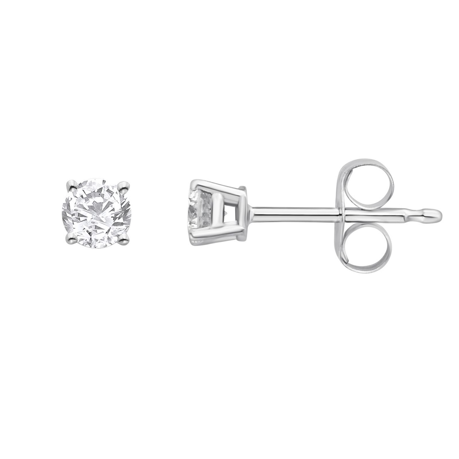 Yours and Mined 14k White Gold 1/4 Carat T.W. Round Cut GSI Certified Diamond Solitaire Stud Earrings, Women's | Kohl's