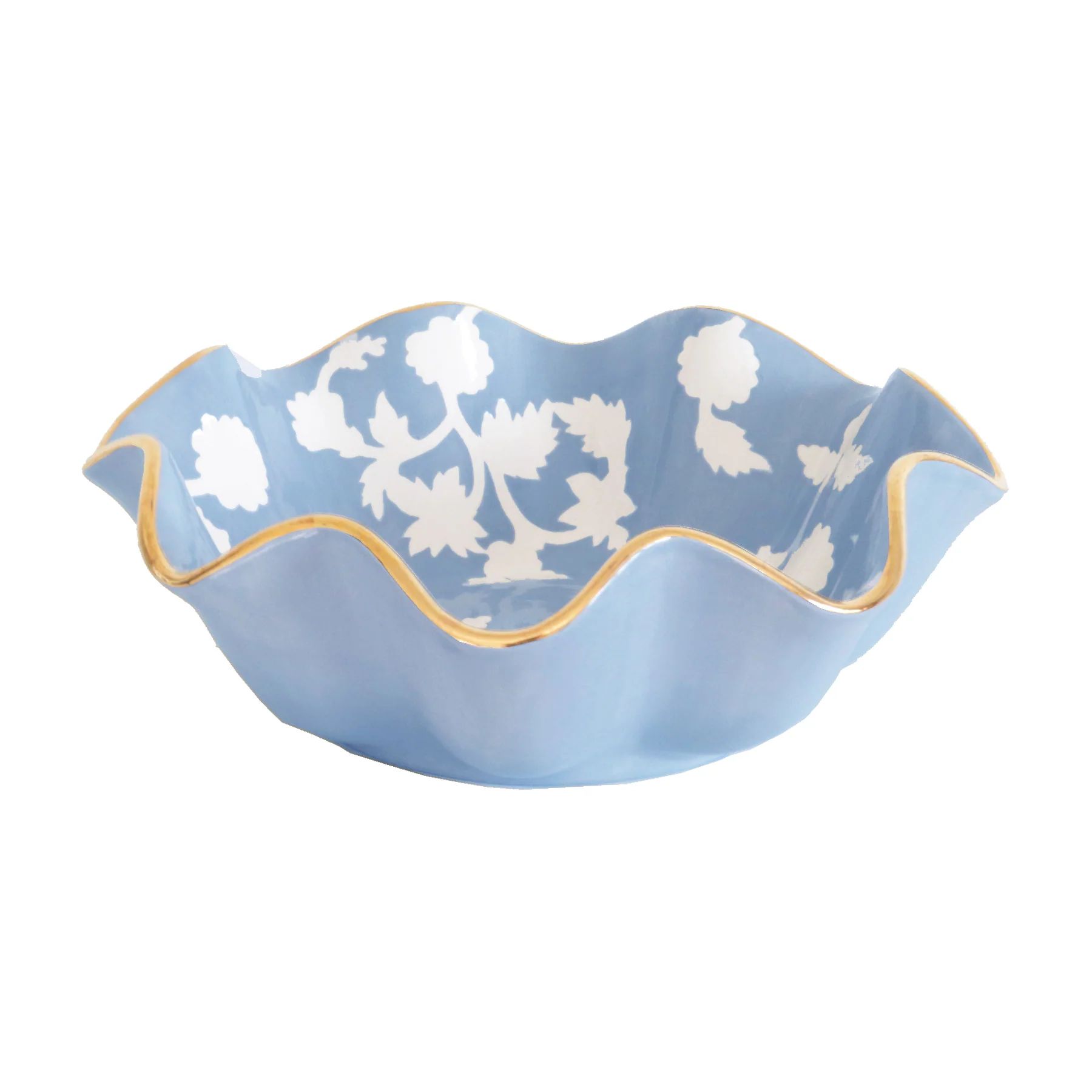 Chinoiserie Dreams Scalloped Bowls with 22K Gold Accent | Lo Home by Lauren Haskell Designs